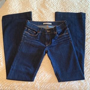 J Brand bell bottom dark denim jean